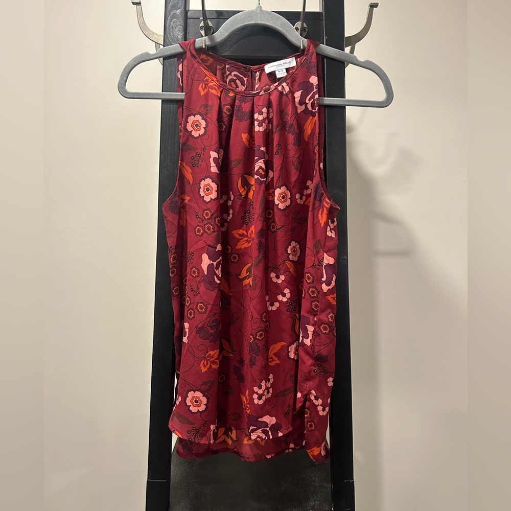 1.   Carolina Belle Red Pleated Blouse
